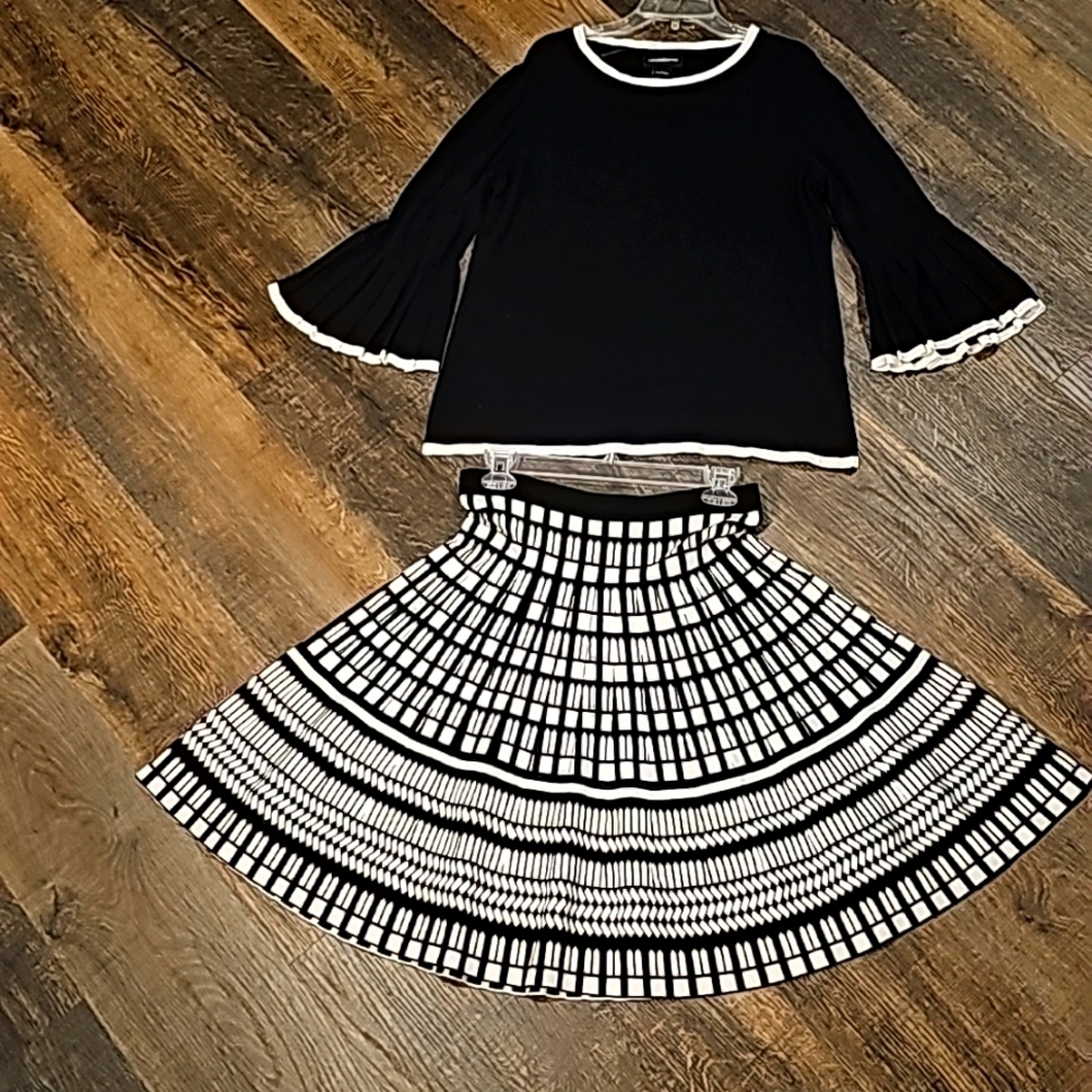 Liz Claiborne sweater and Premise skirt